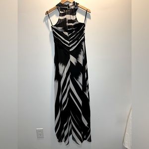 Beautiful flowing black and white maxi dress. Great for a wedding or concert.